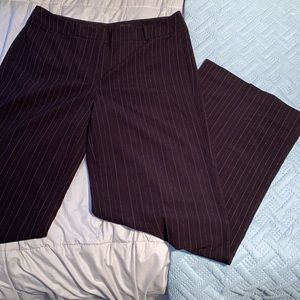 New York & Company wide leg dress pants black with shimmer pin stripes size 8